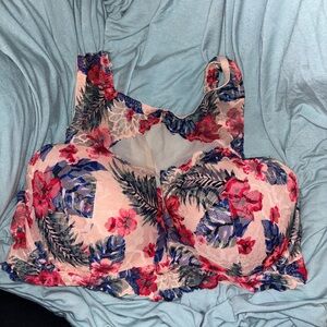 Victoria's Secret Pink Floral mesh Lace Bra L-DD